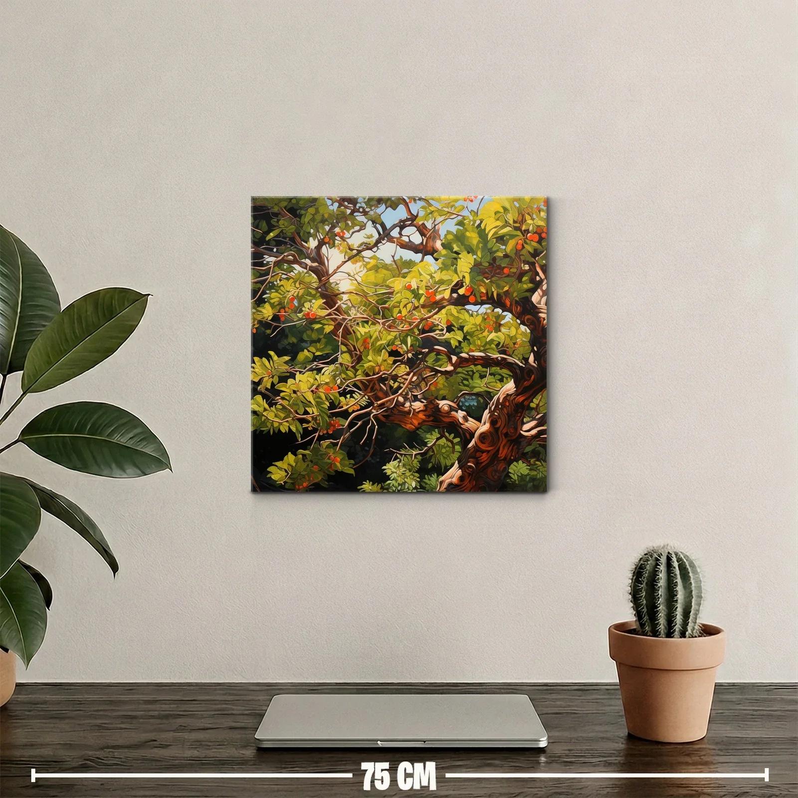 Cuadro de árbol frutal con ramas y follaje vibrante — miniatura 2