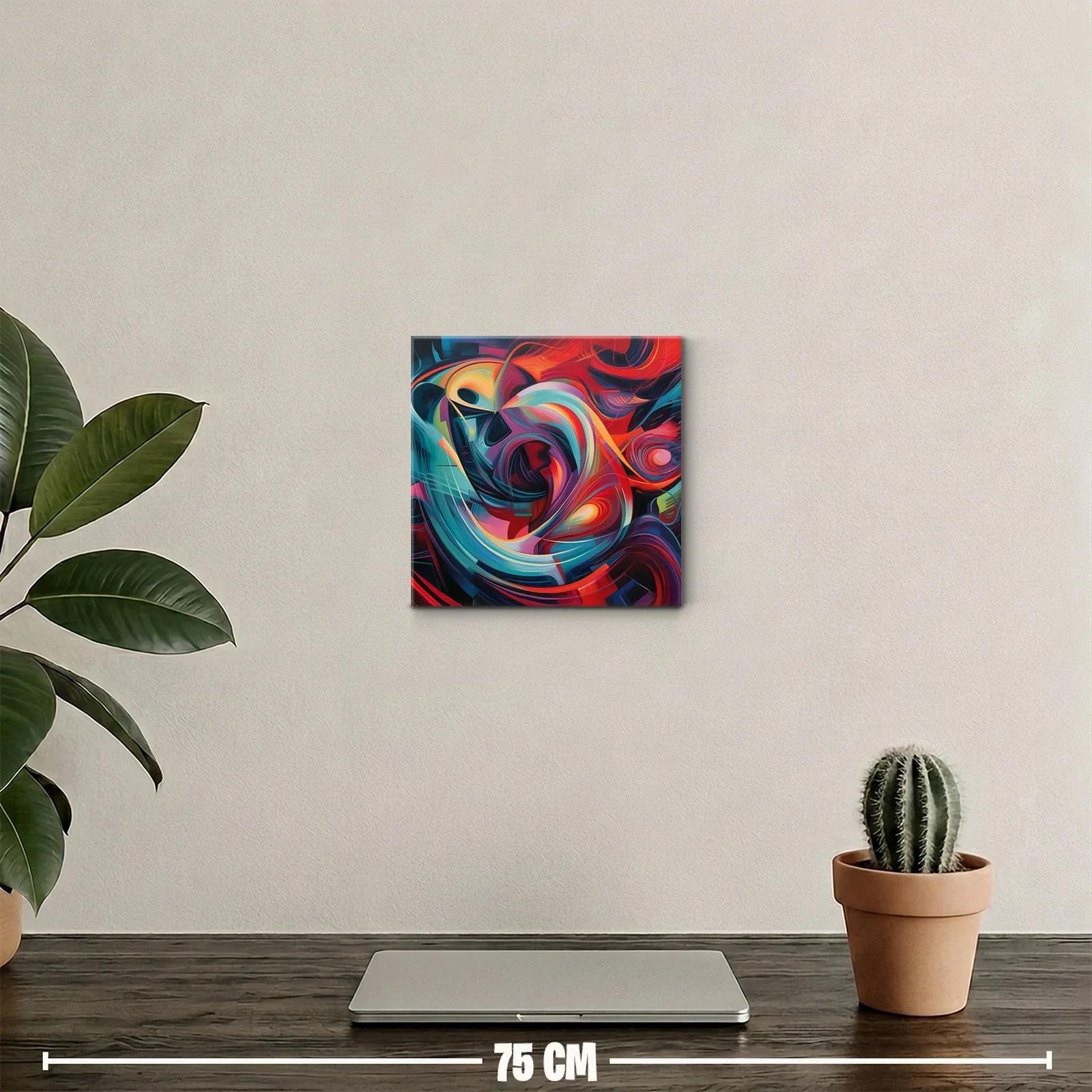 Cuadro abstracto con vibrantes formas y colores dinámicos — miniatura 2