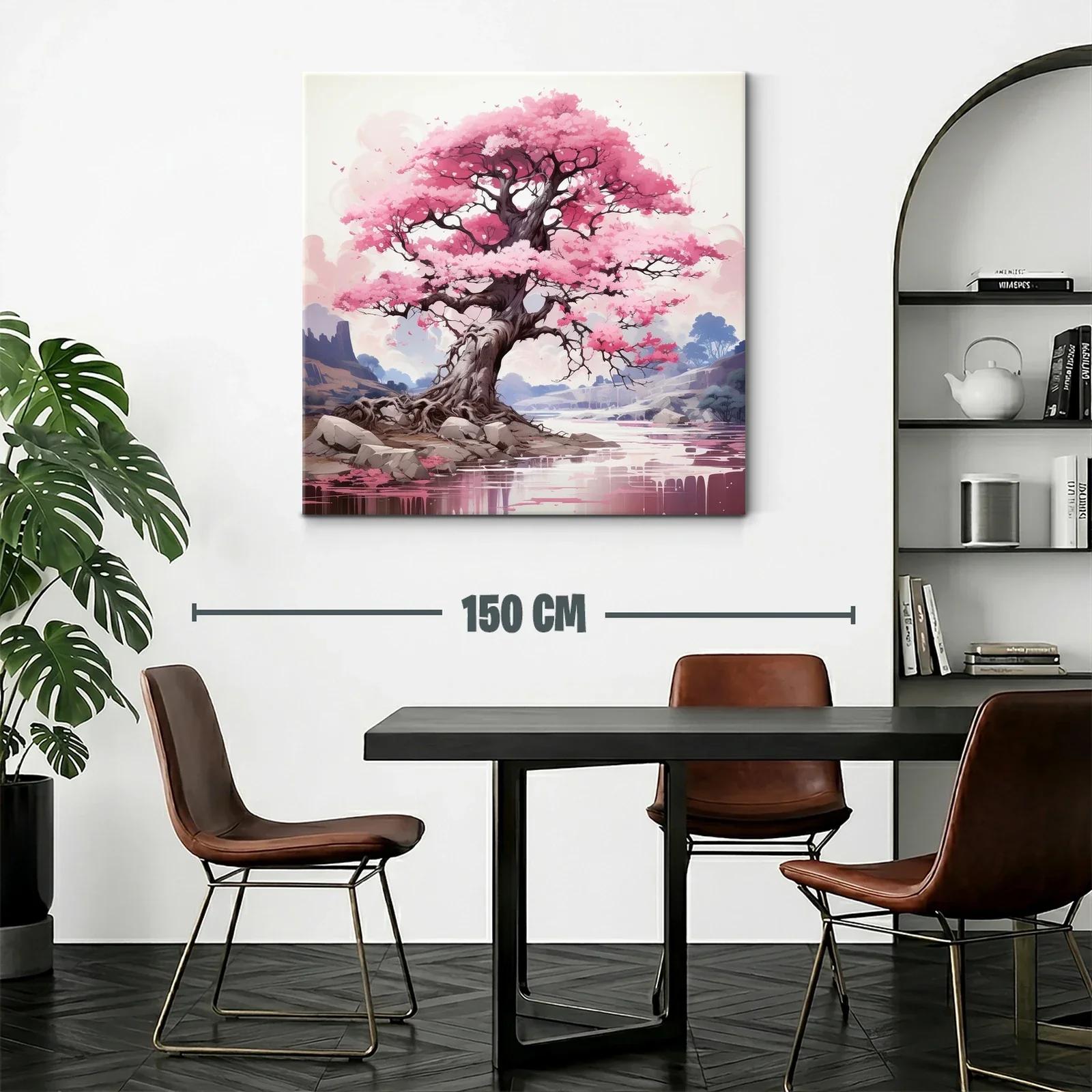 Impresionante árbol de flores rosas en paisaje sereno — miniatura 2