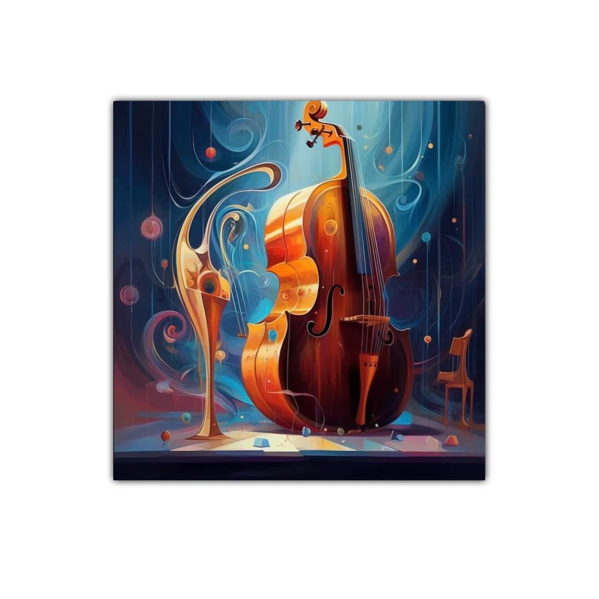Cuadro decorativo con violonchelo y arte abstracto musical — miniatura 1