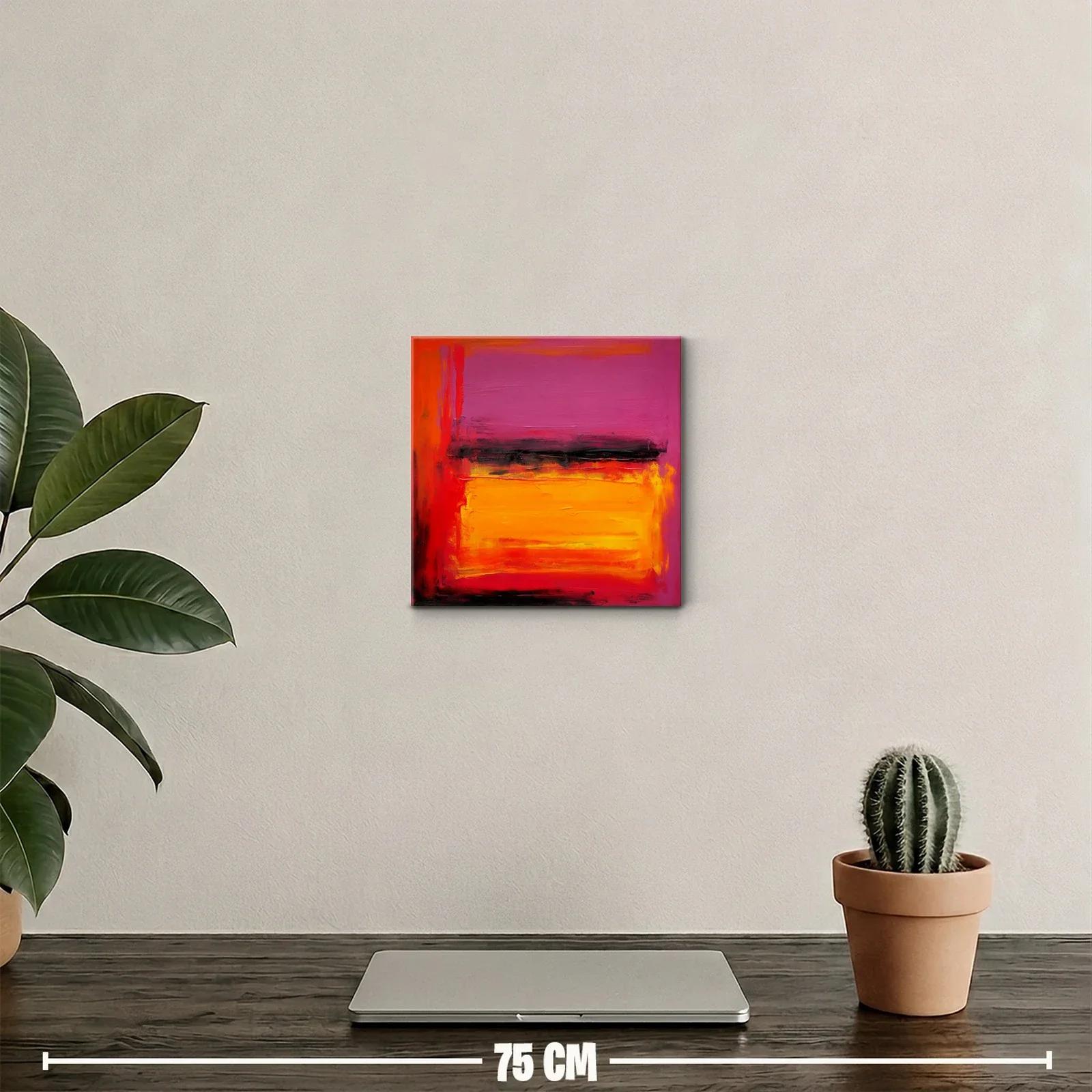 Cuadro abstracto vibrante en tonos cálidos intensos — miniatura 2
