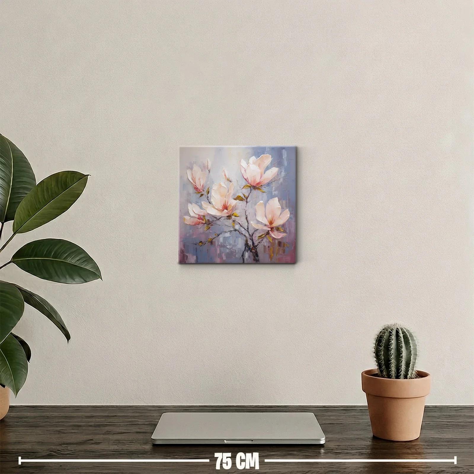 Cuadro con delicadas flores en tonos pastel cálidos — miniatura 2