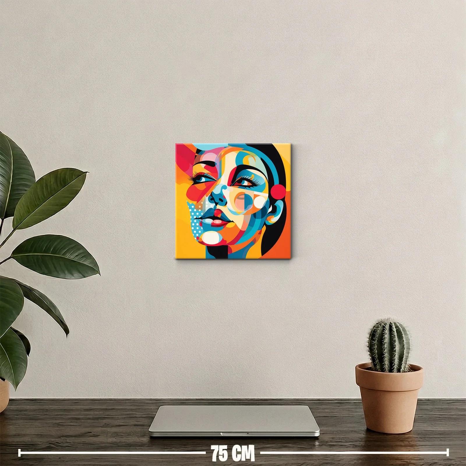 Retrato abstracto con vibrantes colores y formas geométricas — miniatura 2