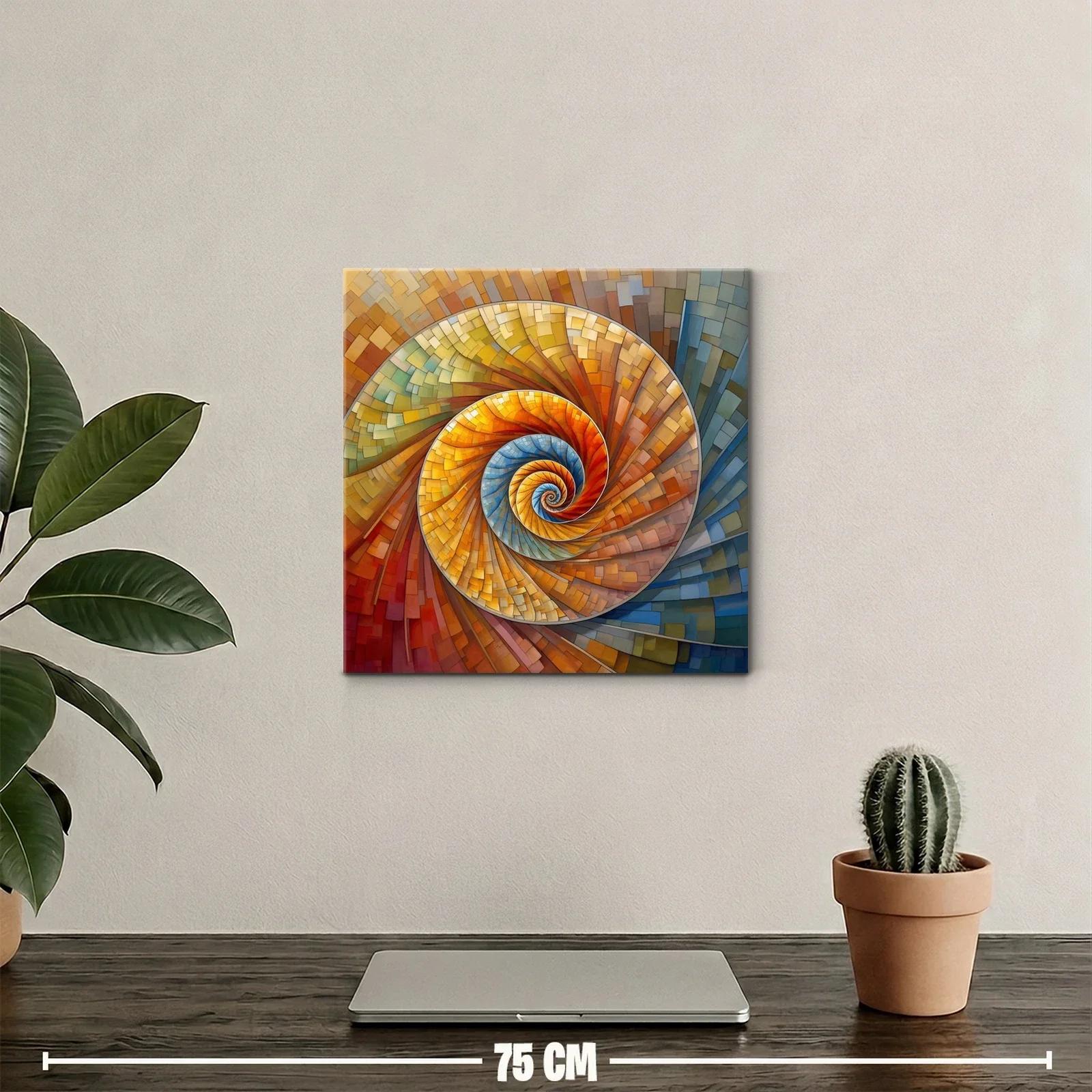 Espiral abstracta en cálidos tonos terrosos y azules suaves — miniatura 2