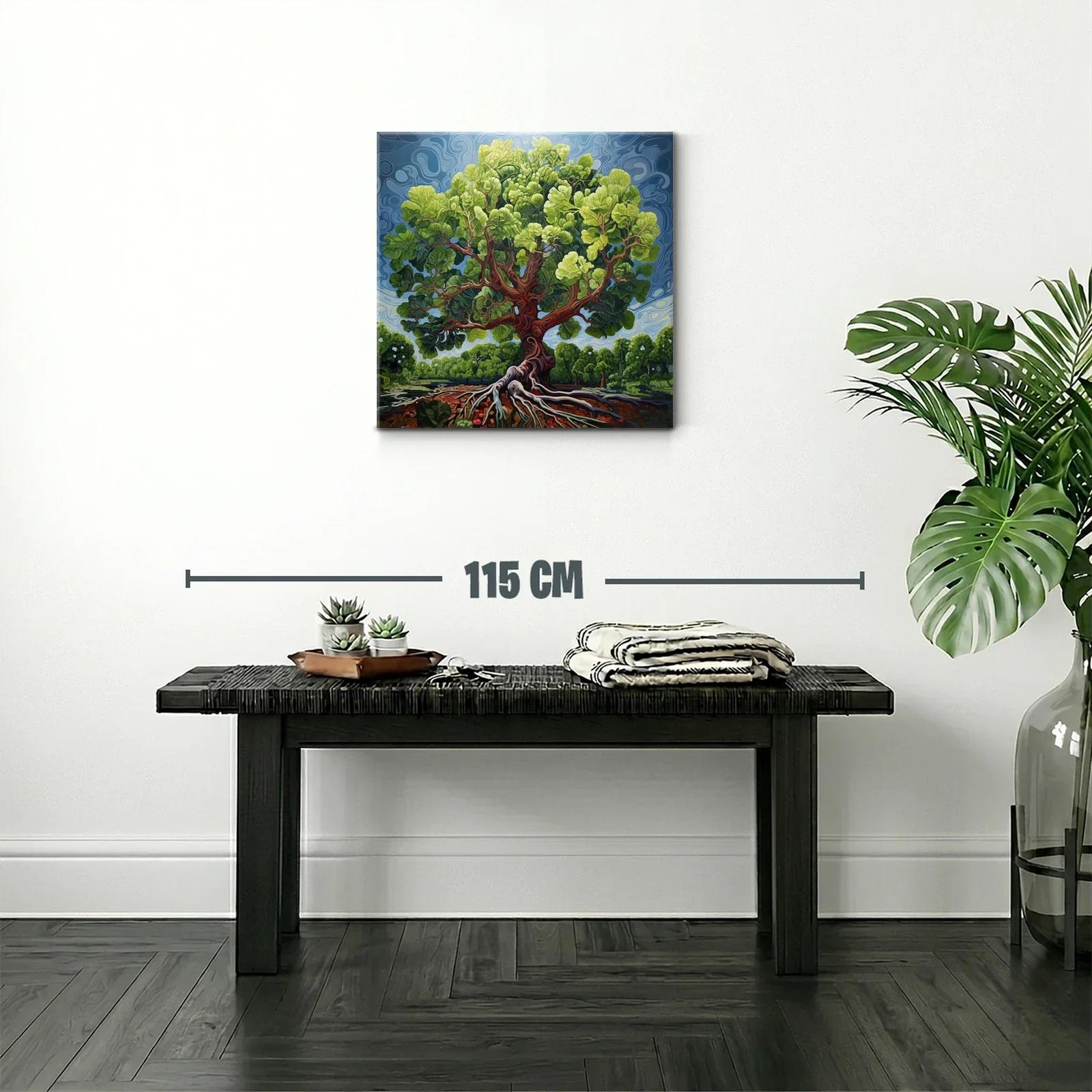 Árbol vibrante con raíces expuestas y follaje exuberante — miniatura 2
