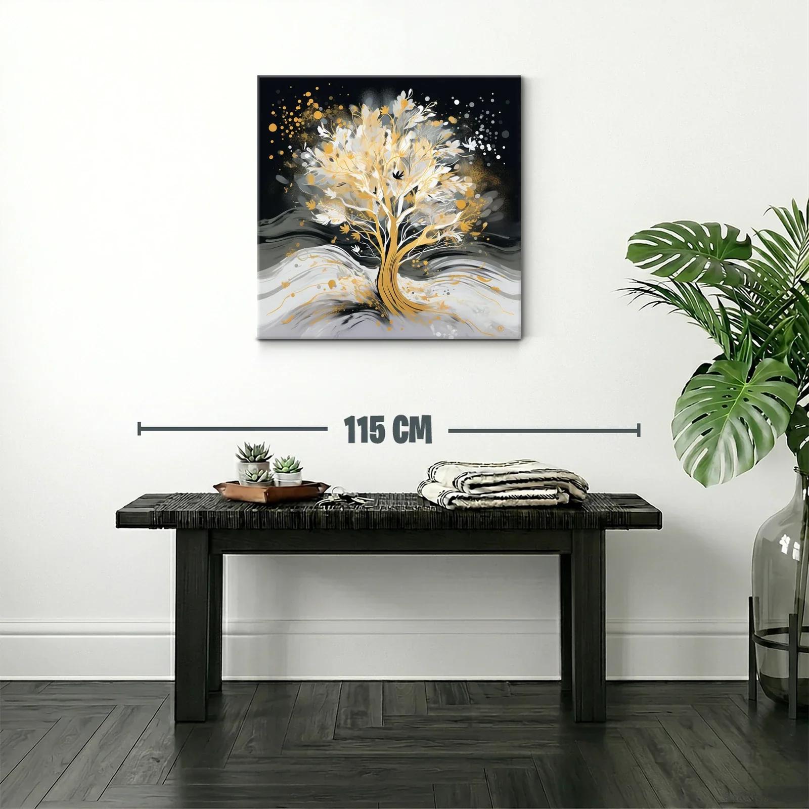 Árbol luminoso en tonos dorados y grises — miniatura 2