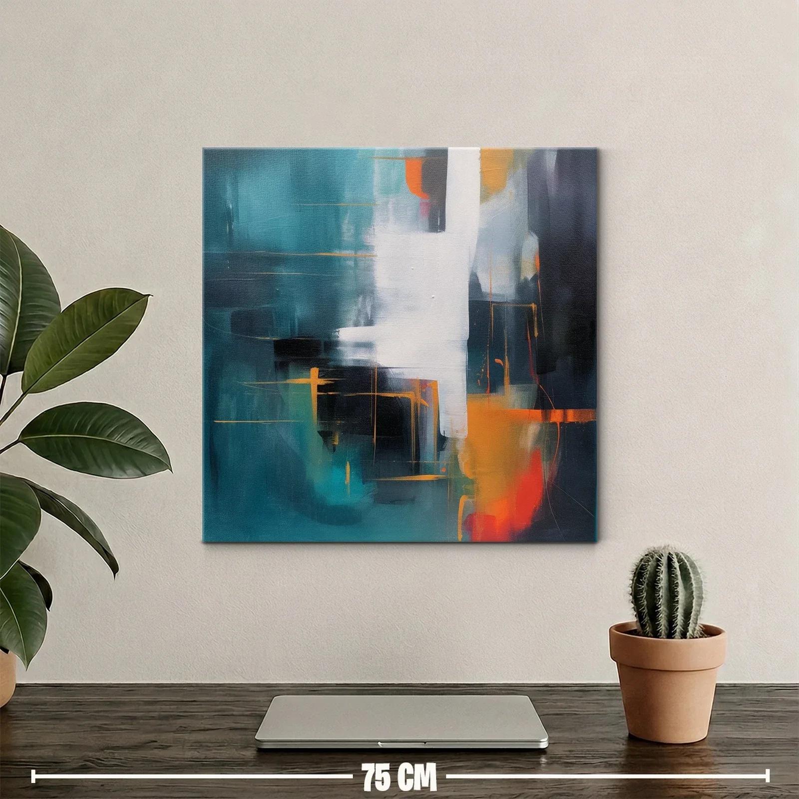 Cuadro abstracto con contrastes vibrantes y formas dinámicas — miniatura 2