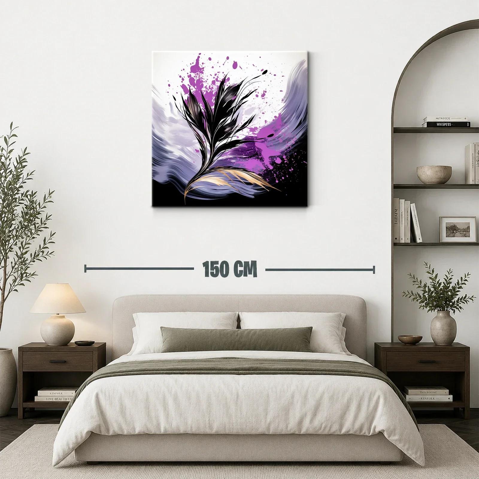 Elegancia floral con dinamismo en tonos púrpura y negro — miniatura 3