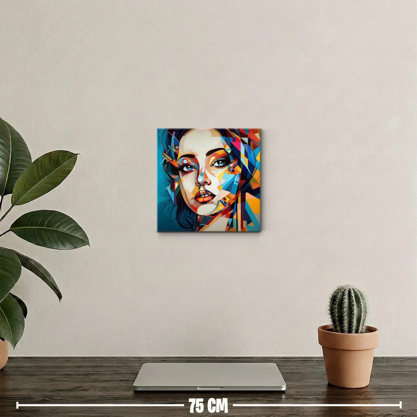 Retrato moderno con vibrantes formas geométricas y colores vivos — miniatura 2