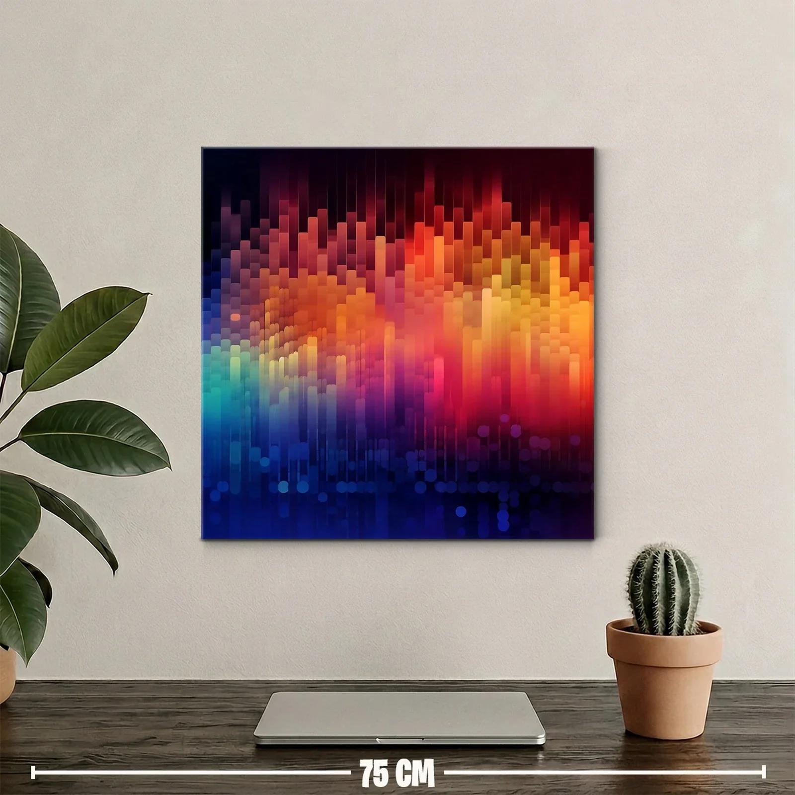 Cuadro abstracto con vibrantes tonos cálidos y fríos — miniatura 2