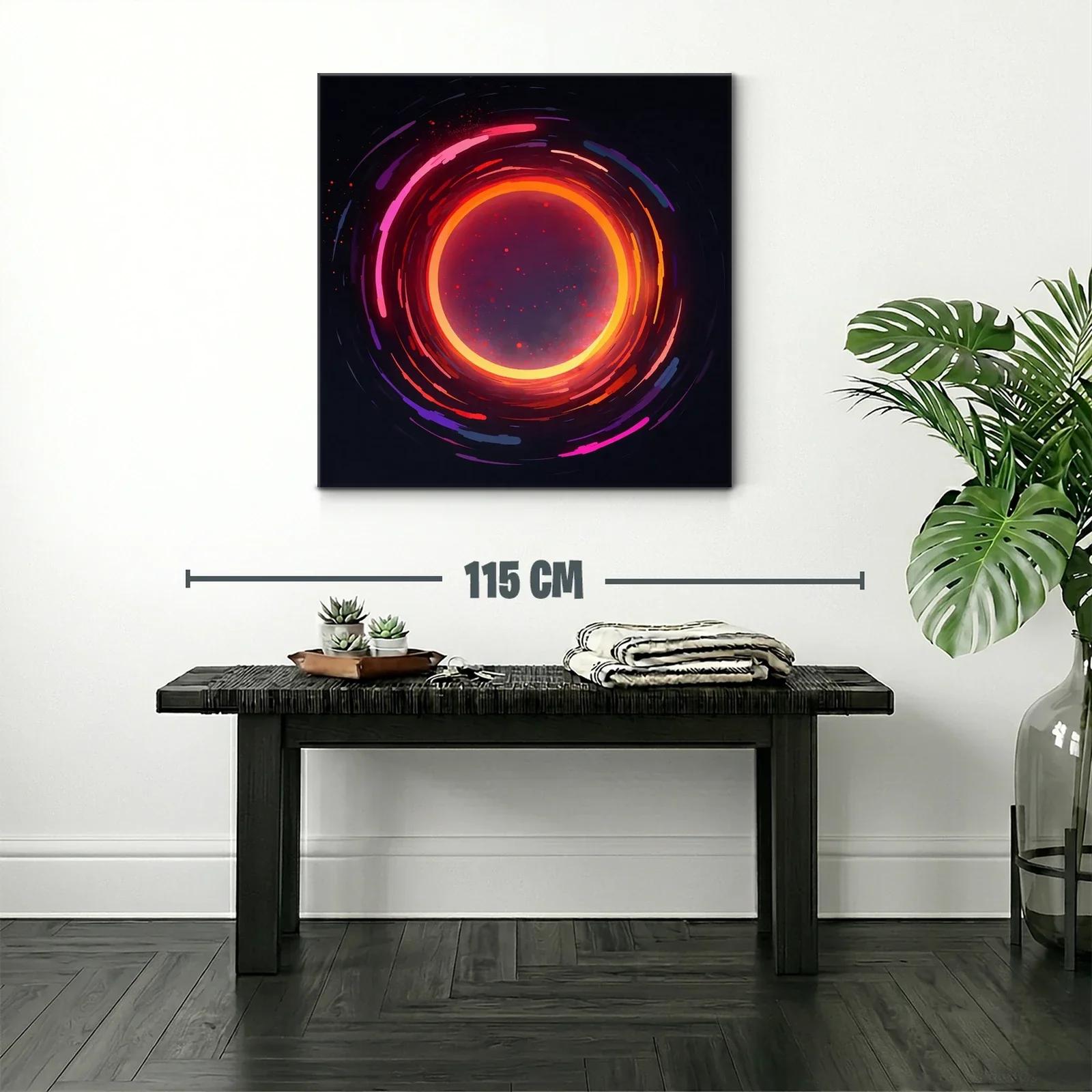 Cuadro abstracto con espiral cromática vibrante y energética — miniatura 2