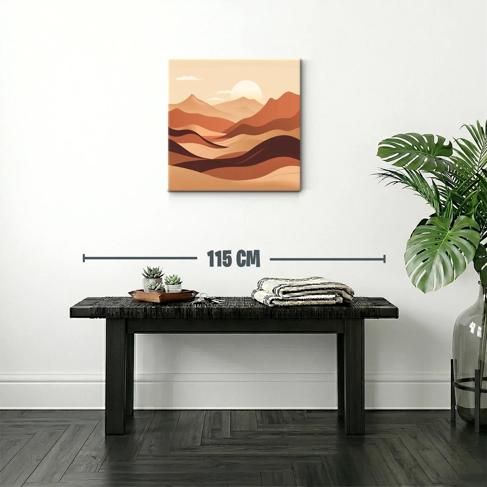 Paisaje abstracto con montañas en tonos cálidos y amanecer — miniatura 2