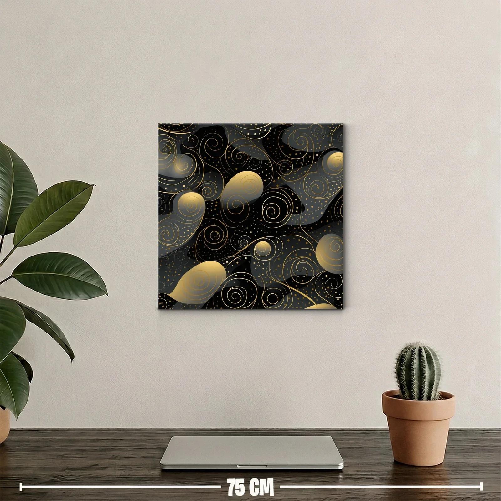 Diseño abstracto con espirales doradas sobre fondo oscuro — miniatura 2