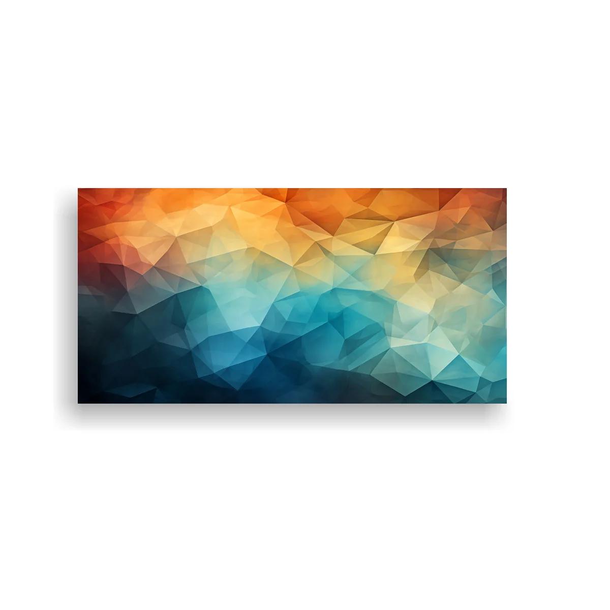 Cuadro mosaico poligonal con degradado menta y coral — imagen principal