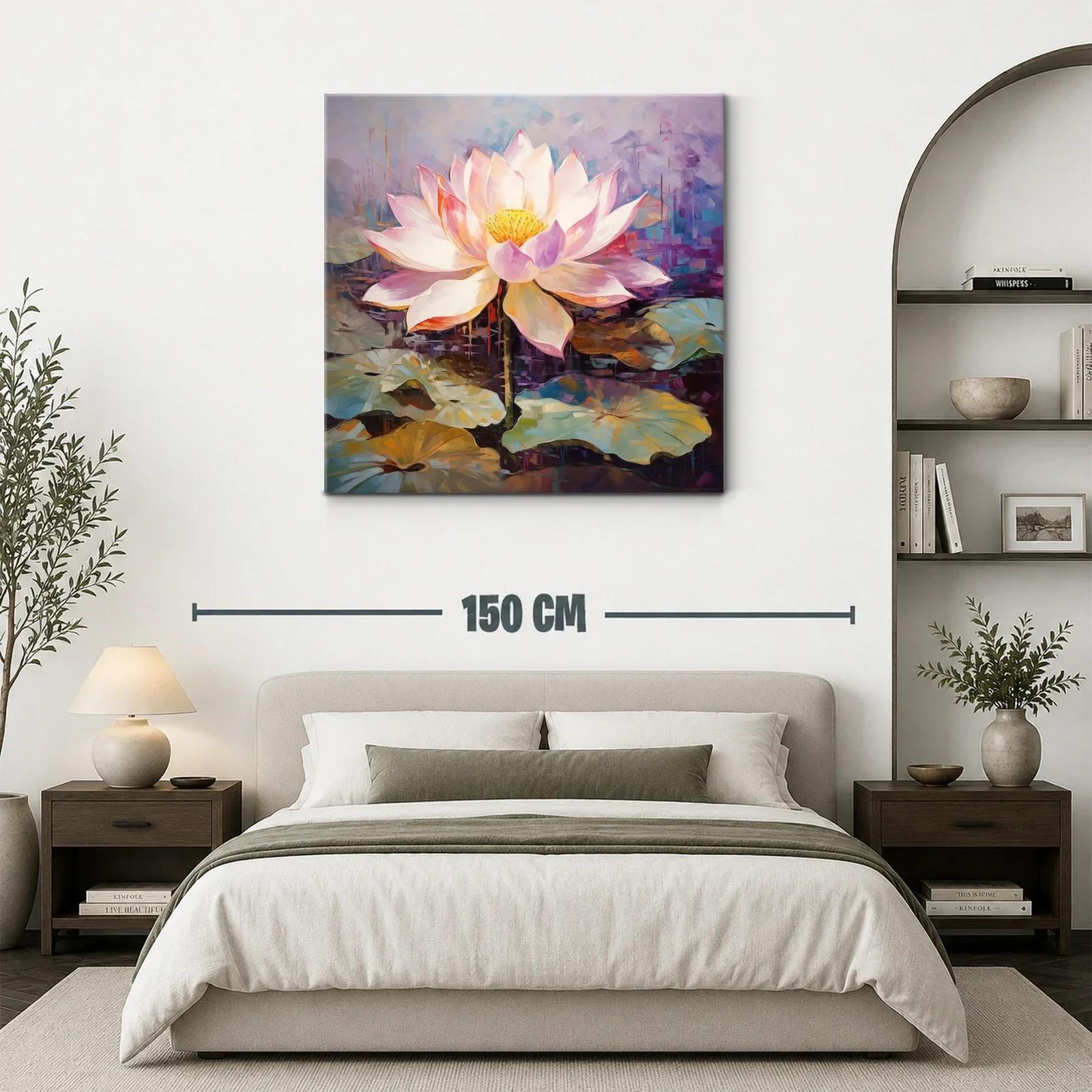 Flor de loto luminosa con tonos cálidos y fríos en armonía — miniatura 3