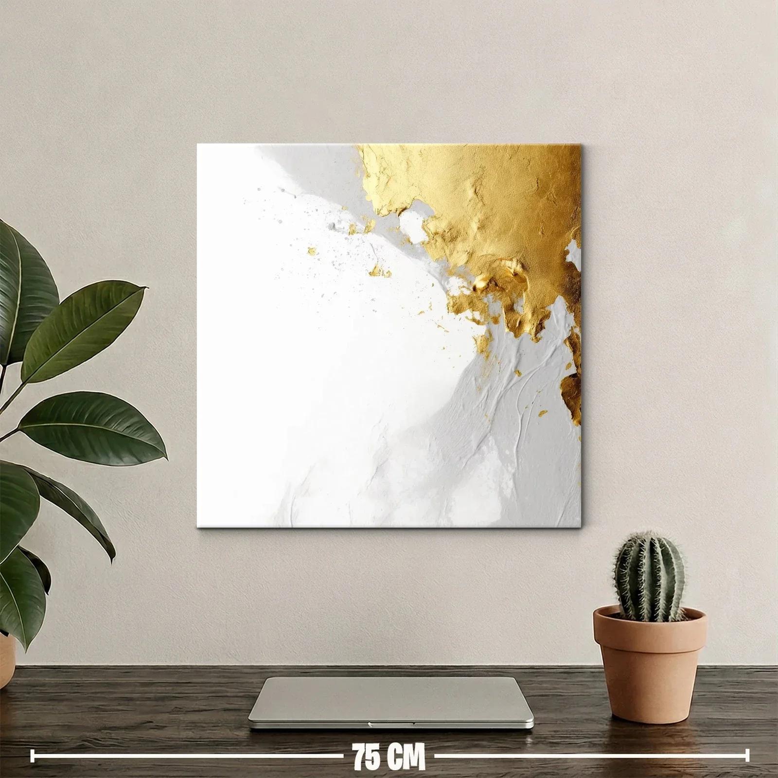 Composición abstracta en tonos dorados y blancos delicados — miniatura 2
