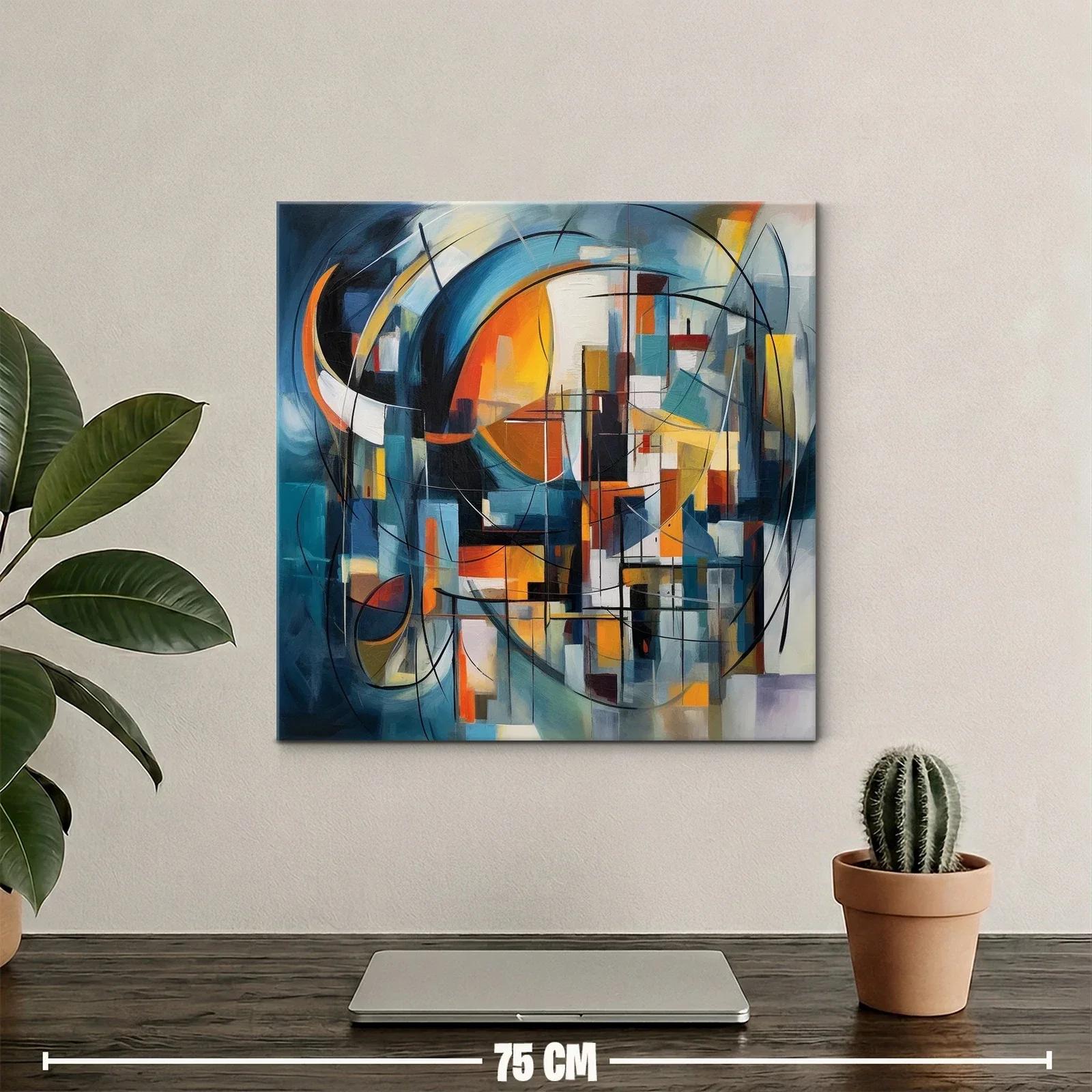 Composición abstracta con vibrantes tonos cálidos y fríos — miniatura 2