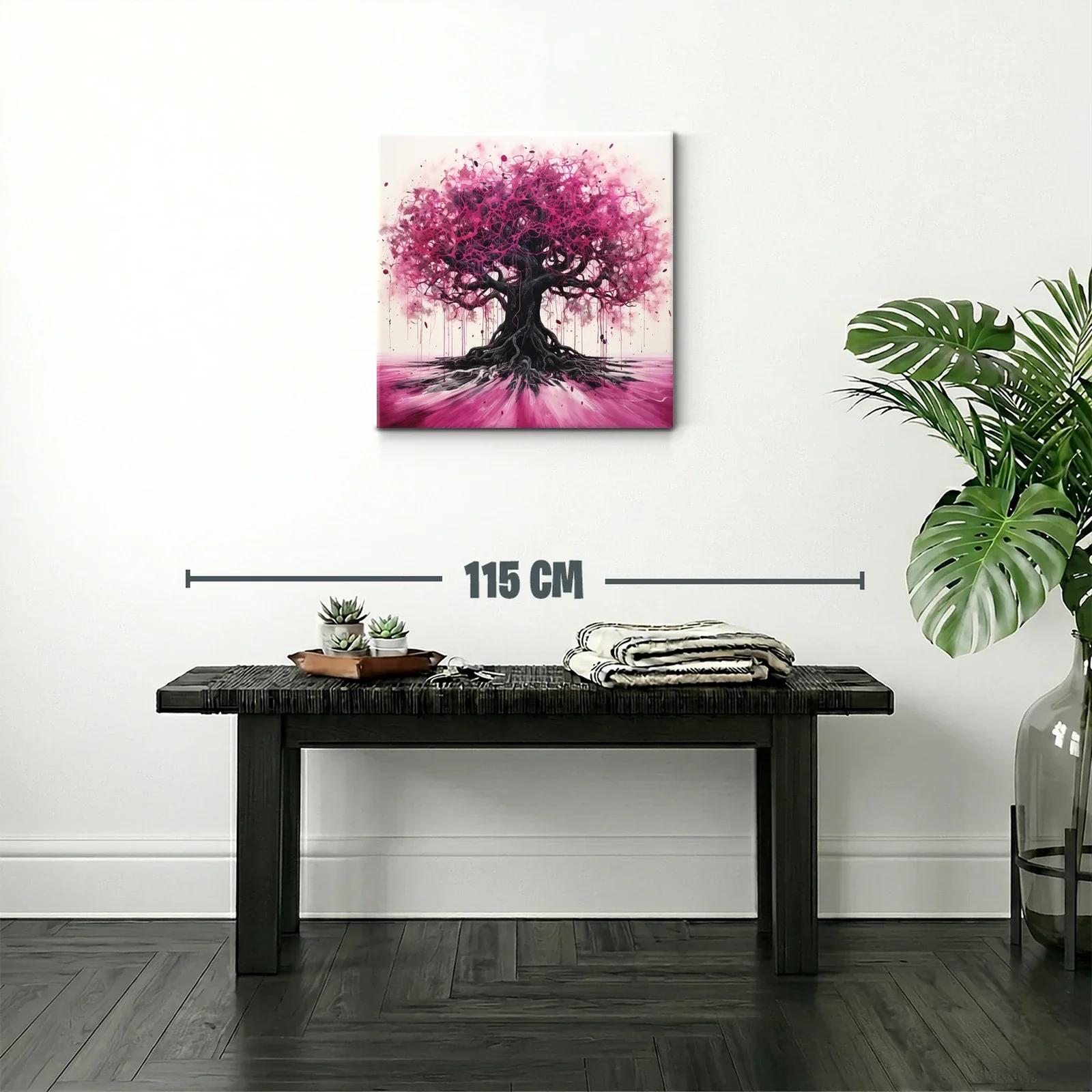 Árbol vibrante con ramas entrelazadas en tonos fucsia — miniatura 2