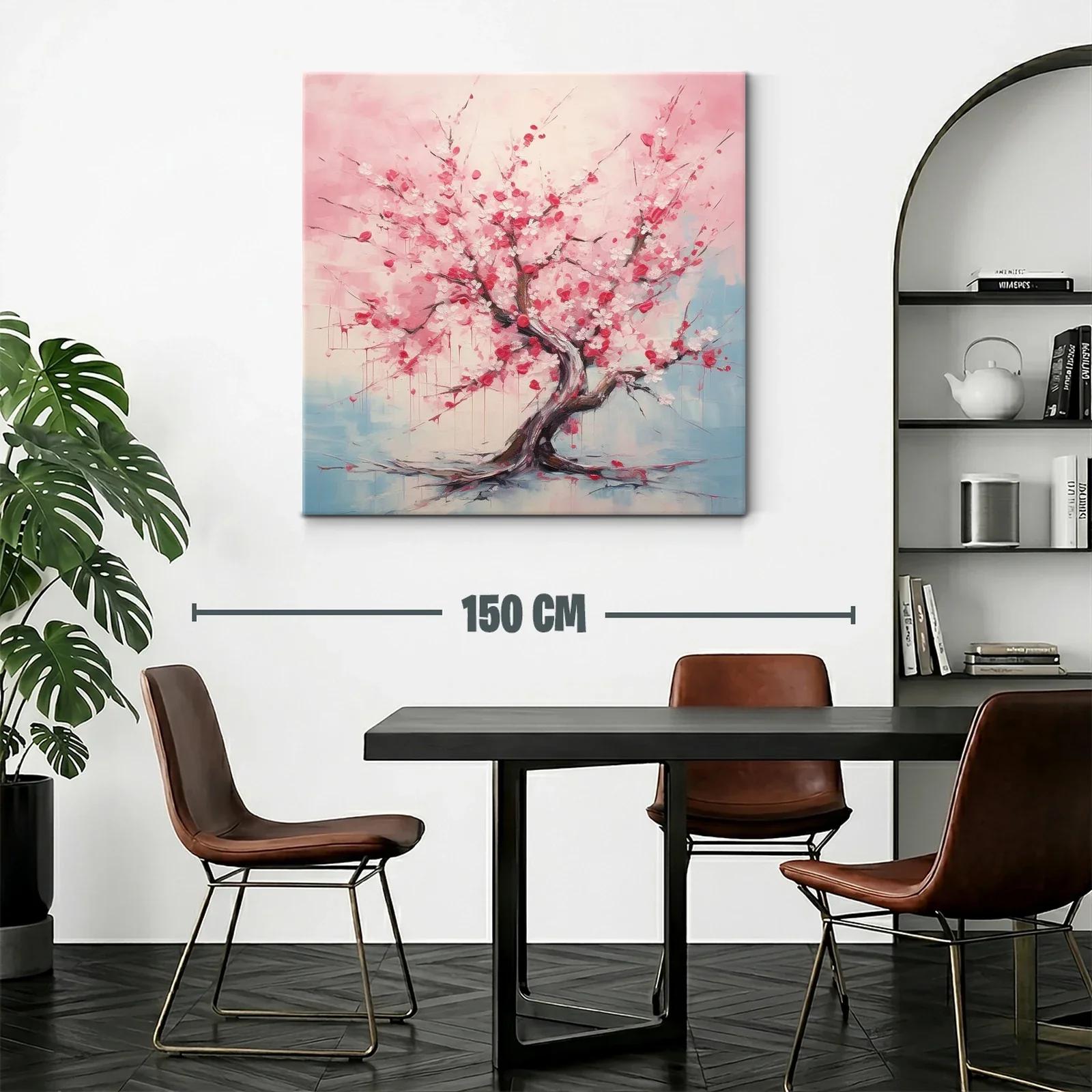 Cuadro árbol de flores rosas en tonos suaves y delicados — miniatura 2