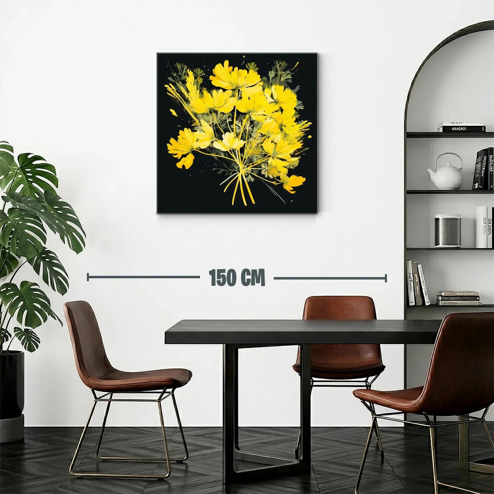 Ramo vibrante de flores amarillas con fondo oscuro — miniatura 2