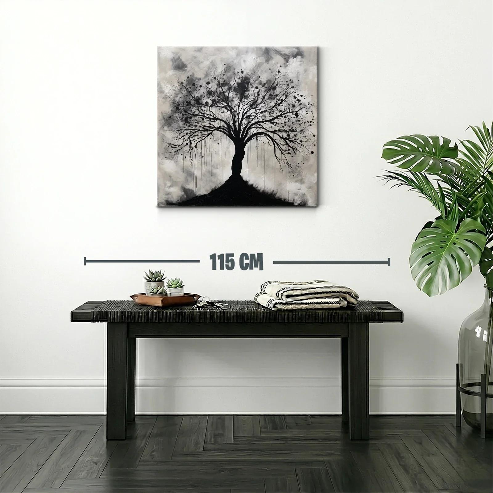 Árbol estilizado en tonos grises y negros para un ambiente elegante — miniatura 2