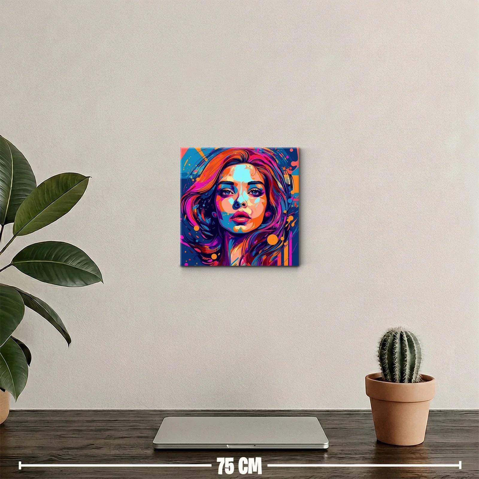 Retrato vibrante de mujer con explosión de color y energía — miniatura 2