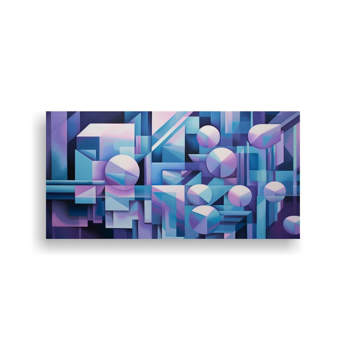Cuadro abstracción geométrica 3D con cilindros y esferas — imagen principal