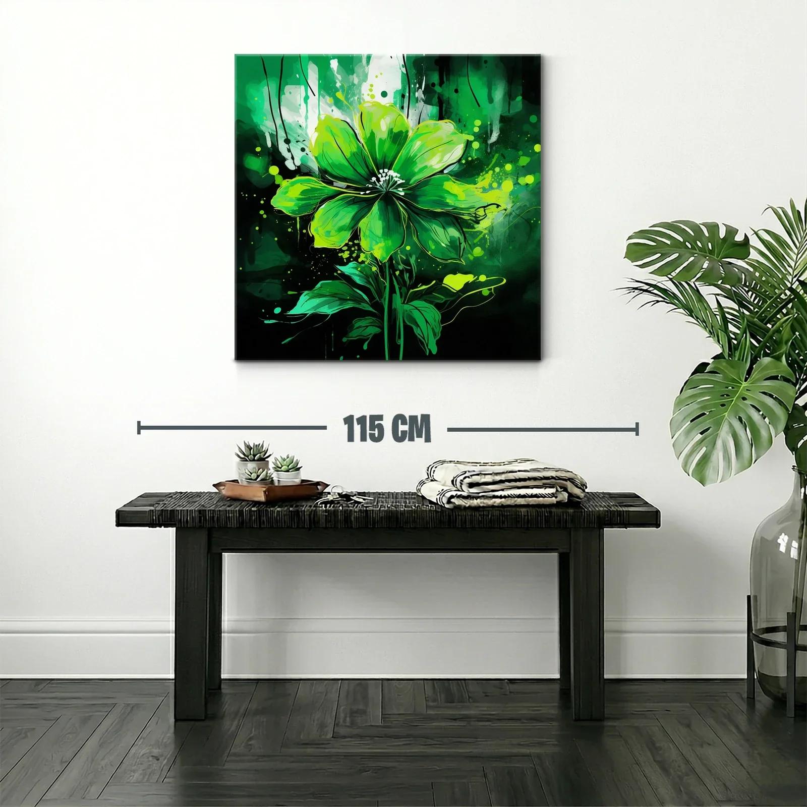 Flor verde vibrante con trazos expresionistas — miniatura 2