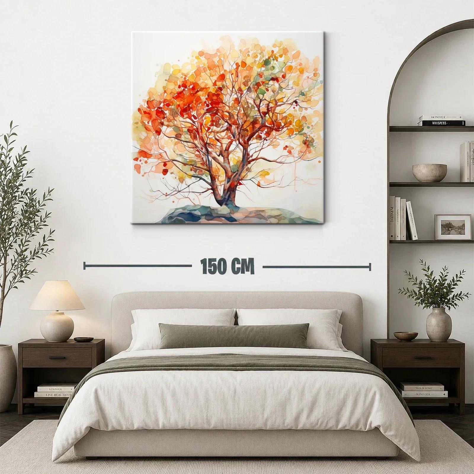 Árbol otoñal con cálidos tonos anaranjados y rojos vibrantes — miniatura 3