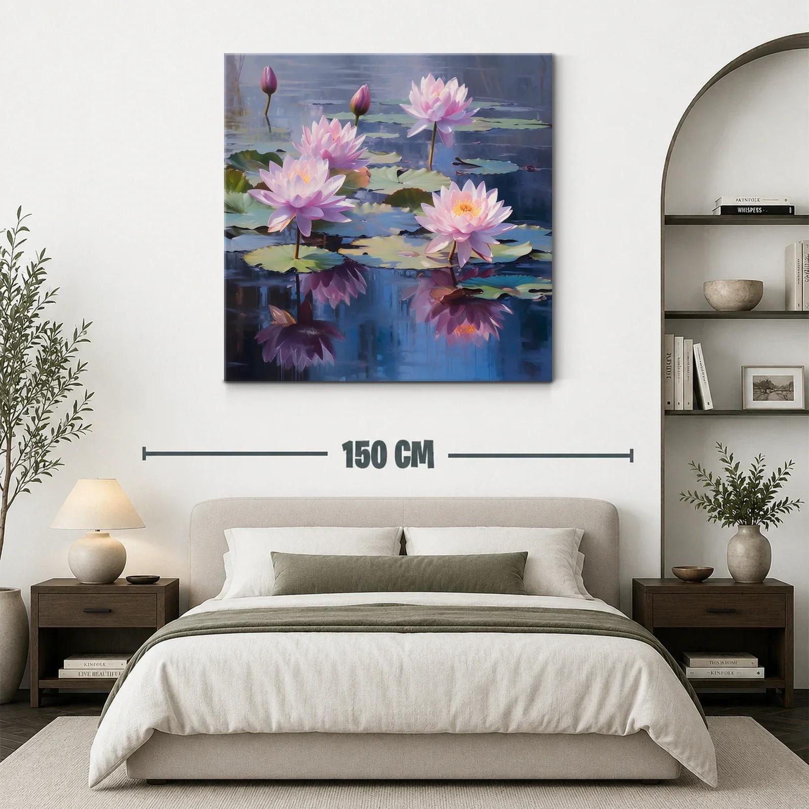 Serenidad en Lirios de Agua con Reflejos Violetas — miniatura 3