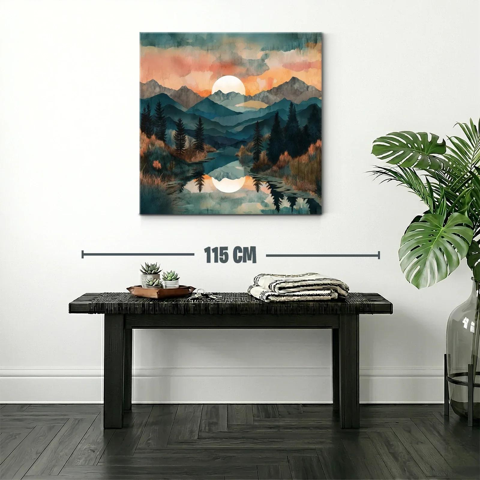 Paisaje sereno de montaña con reflejo al atardecer — miniatura 2