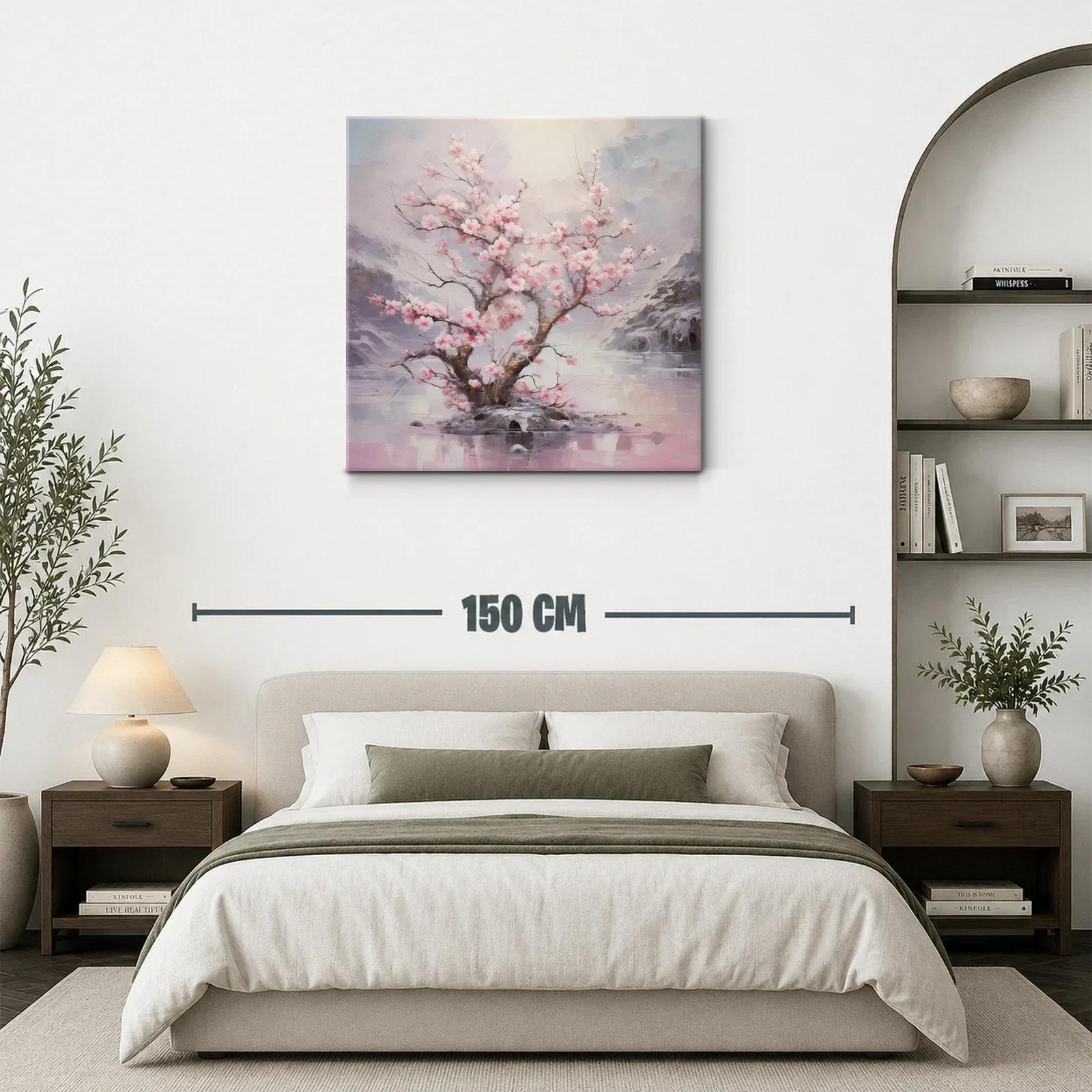 Elegancia y serenidad en flor de cerezo sobre agua tranquila — miniatura 3