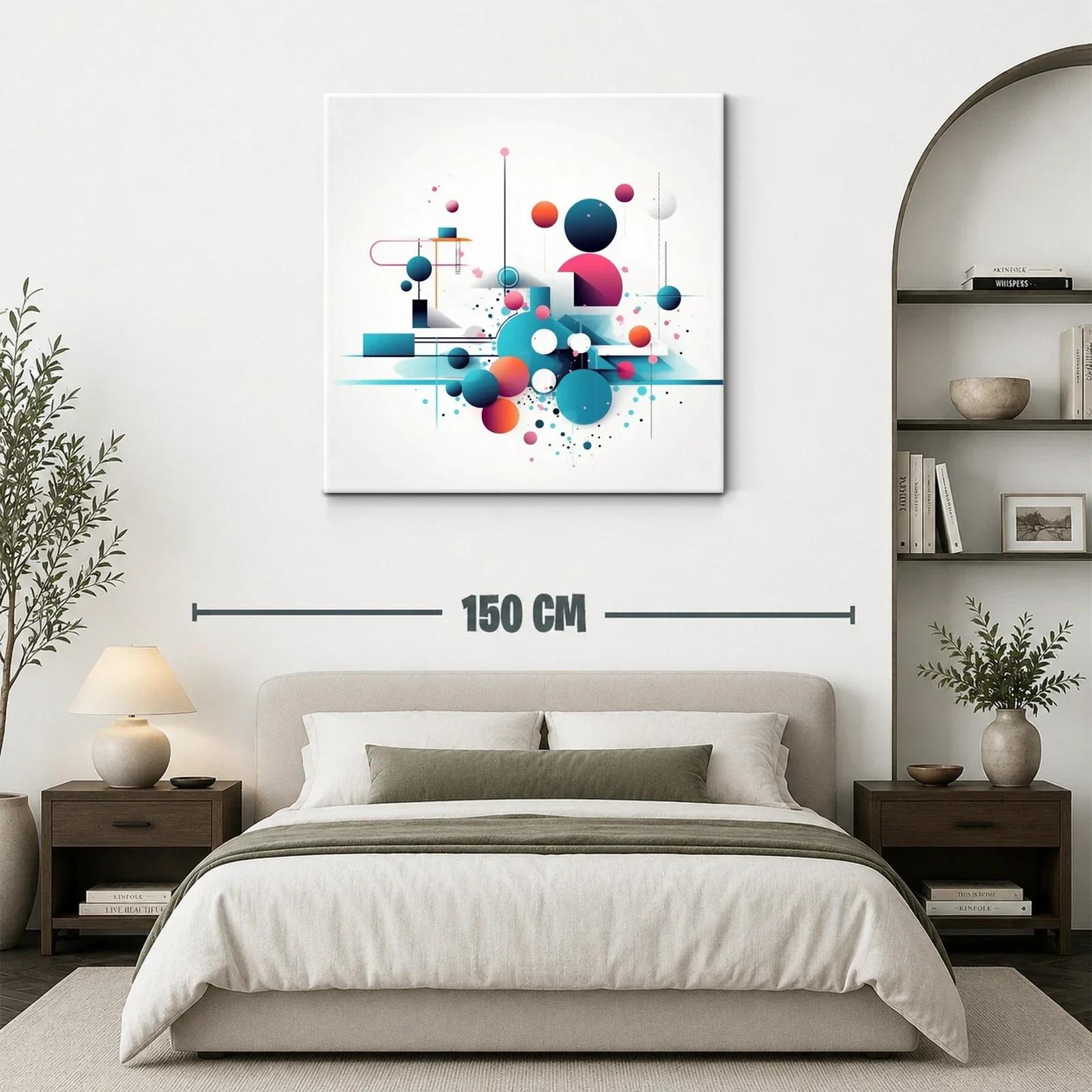 Composición abstracta de círculos y líneas en tonos vibrantes — miniatura 3