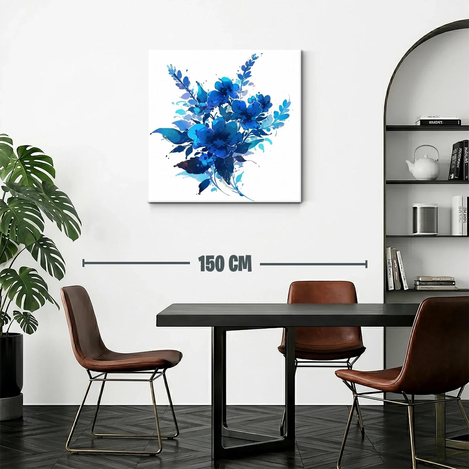 Bello ramo azul con flores en tonos vibrantes — miniatura 2