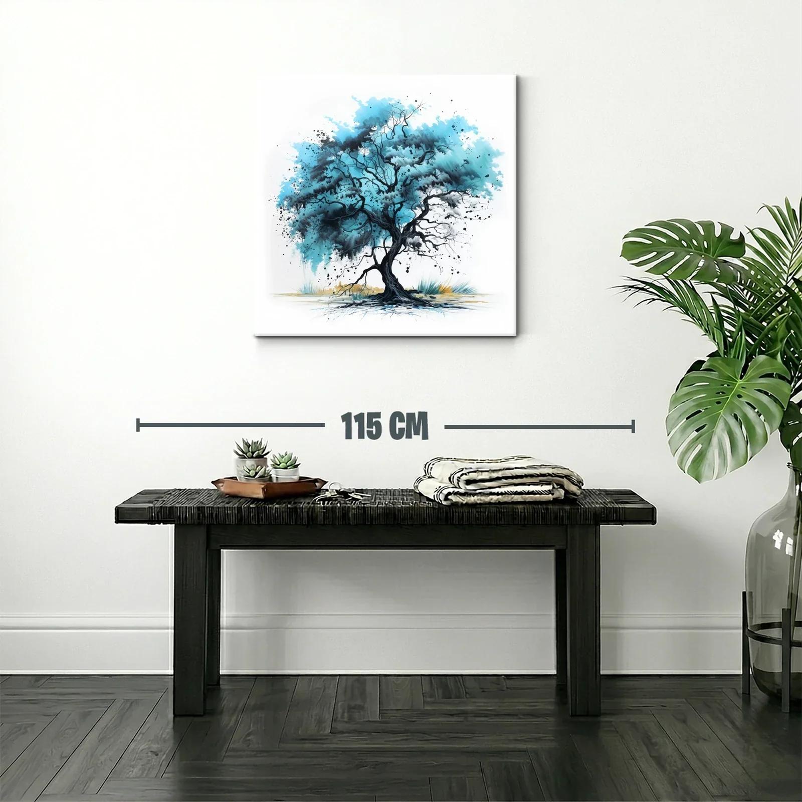 Árbol azul con ramas dinámicas y elegante contraste — miniatura 2