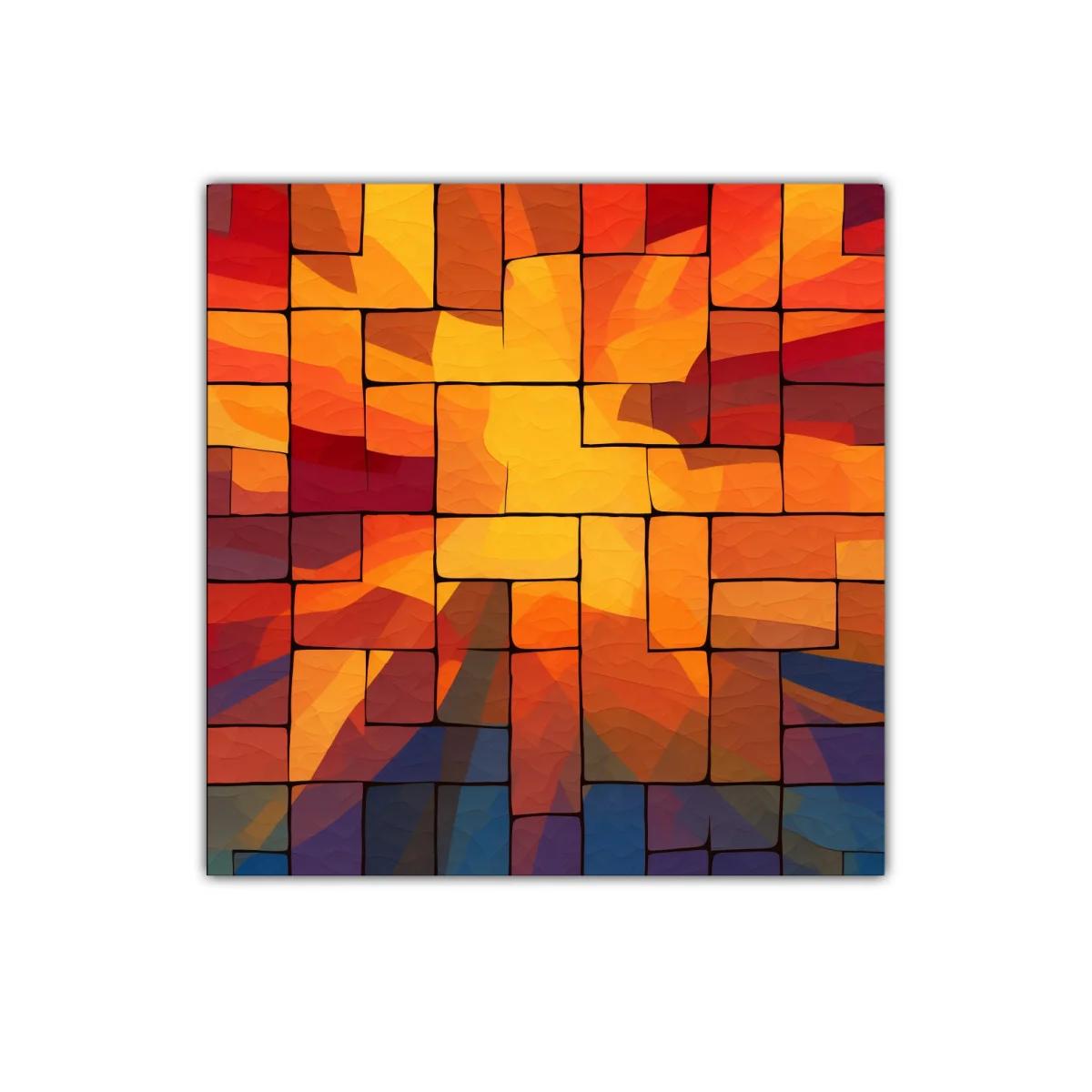 Cuadro abstracto con tonos cálidos y vibrantes contrastes — miniatura 1