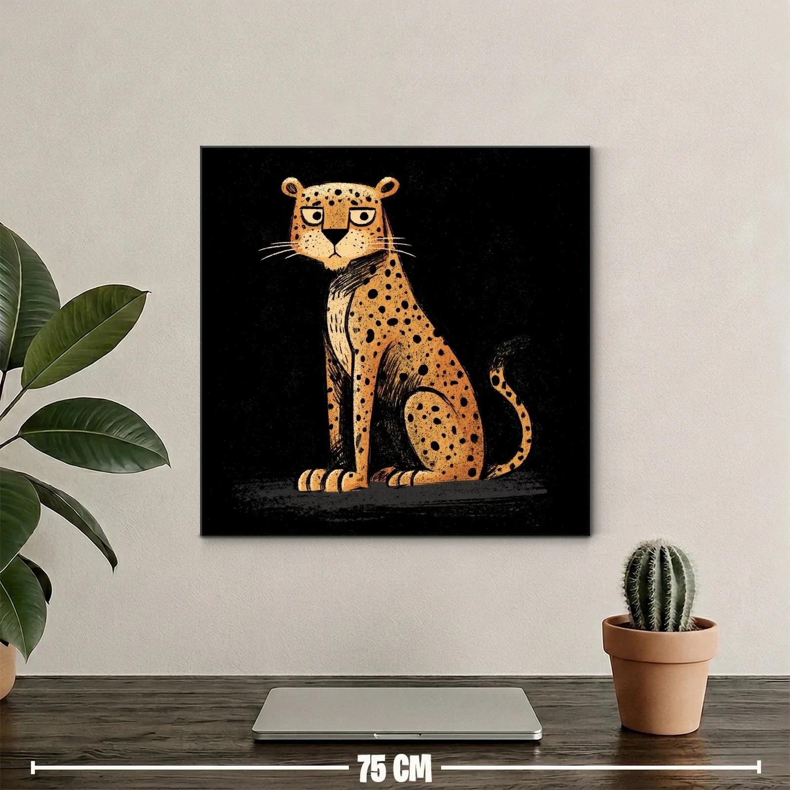 Leopardo de manchas negras en fondo oscuro expresivo — miniatura 2