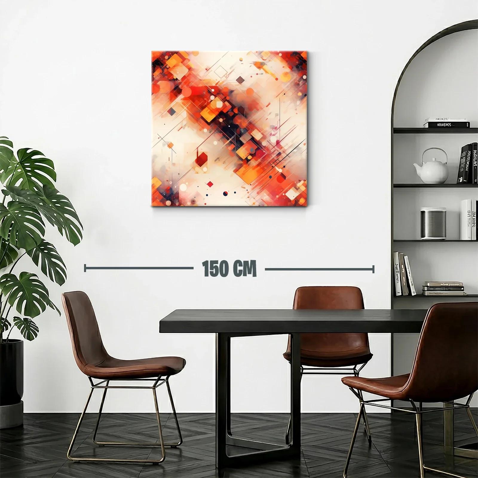 Composición abstracta con tonos cálidos y líneas dinámicas — miniatura 2
