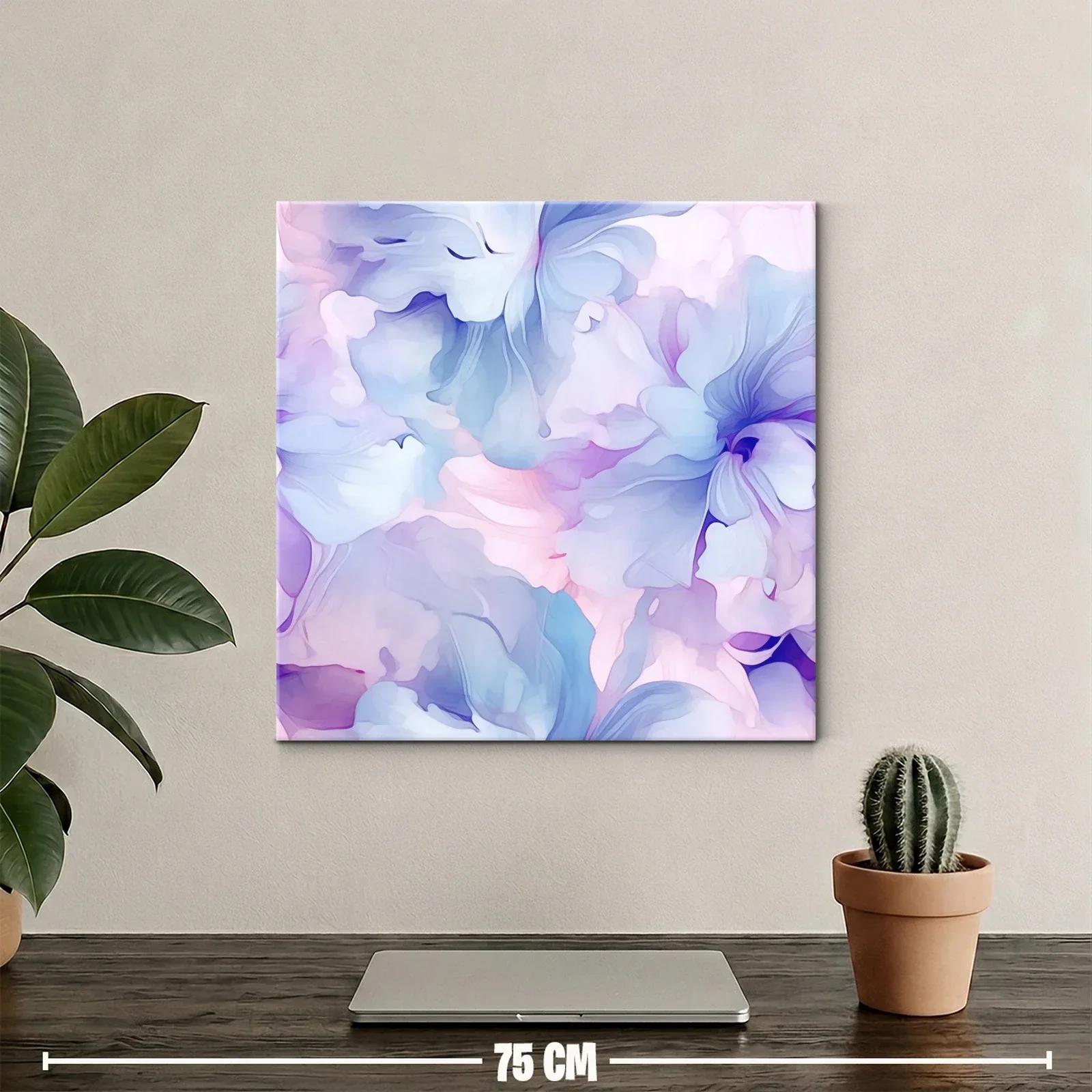 Cuadro floral abstracto en tonos pastel suaves — miniatura 2