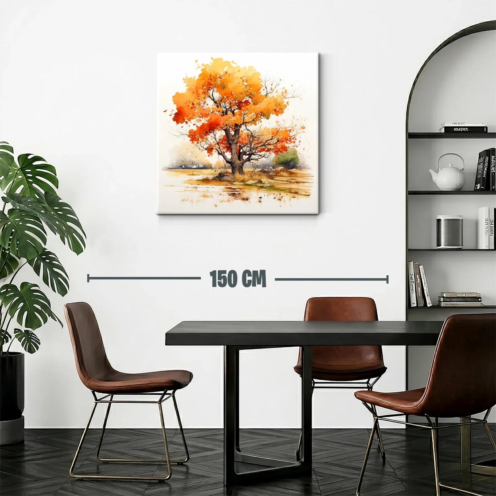 Árbol otoñal con tonos cálidos y paisaje sereno — miniatura 2