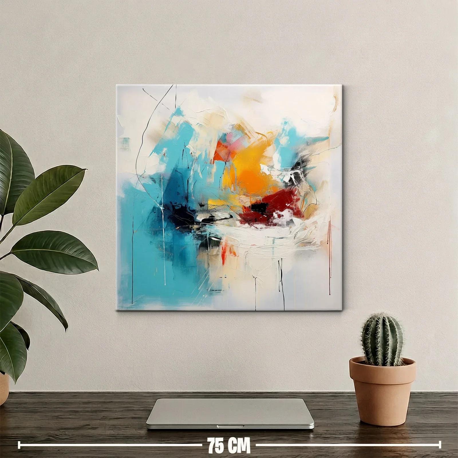Composición abstracta vibrante en tonos azul y naranja — miniatura 2