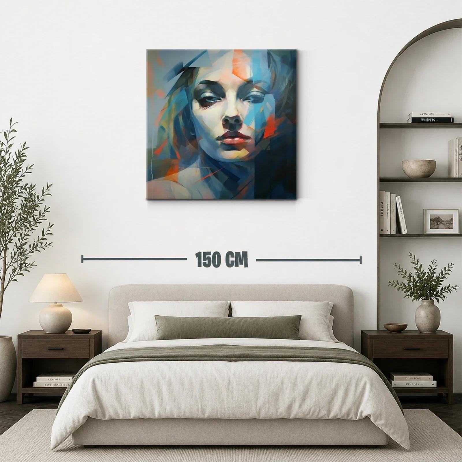 Retrato abstracto de mujer con tonos fríos y cálidos — miniatura 3