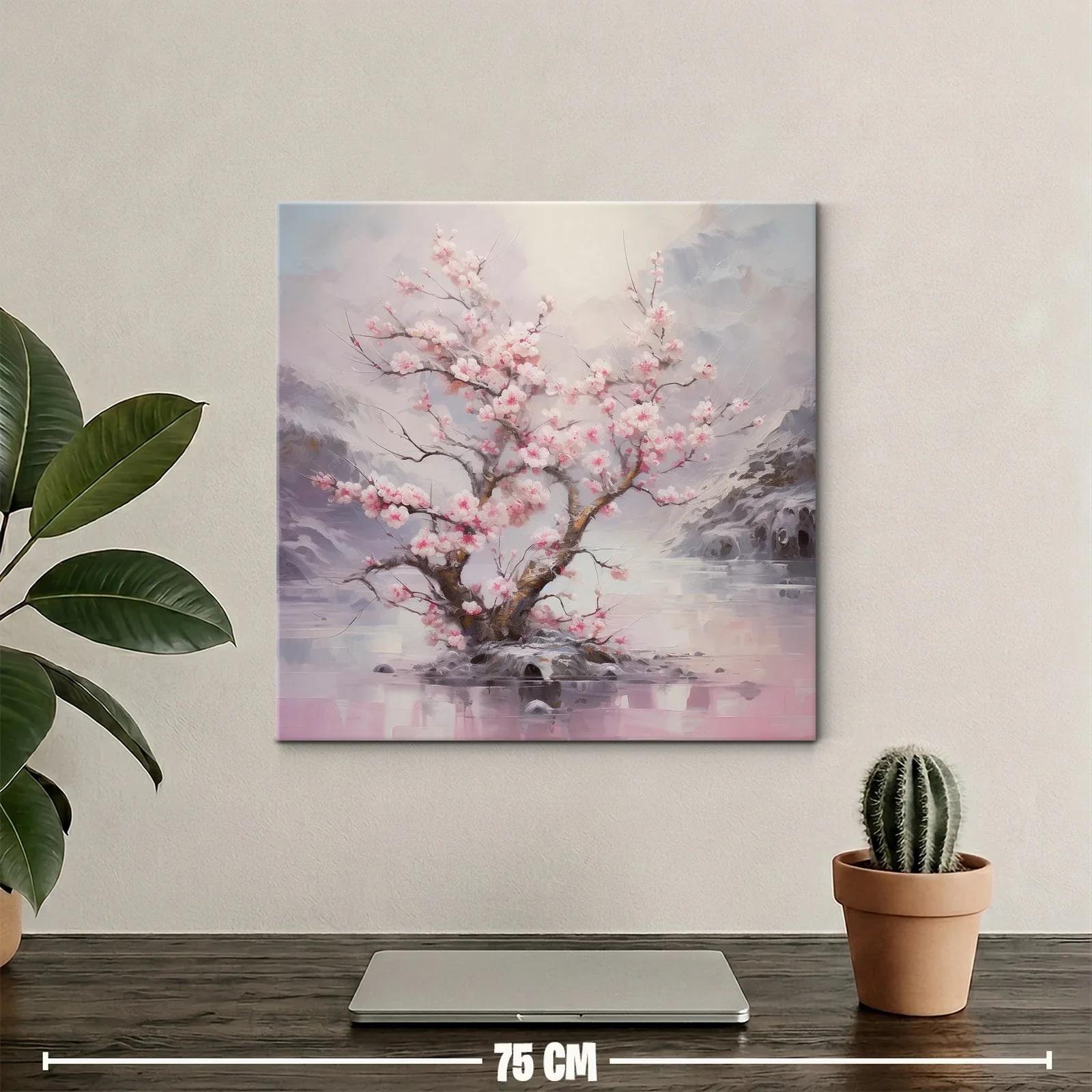 Elegancia y serenidad en flor de cerezo sobre agua tranquila — miniatura 2