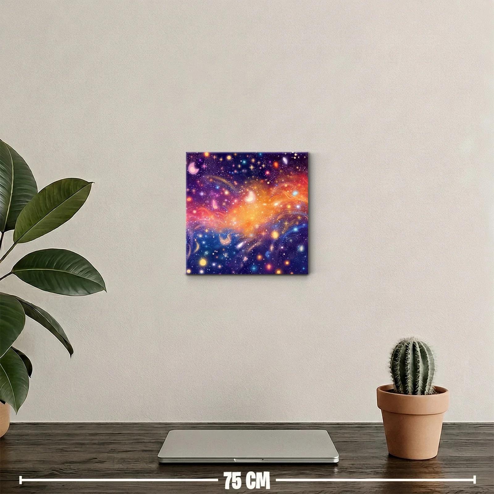 Cuadro Universo Abstracto con Estrellas y Luz Vibrante — miniatura 2