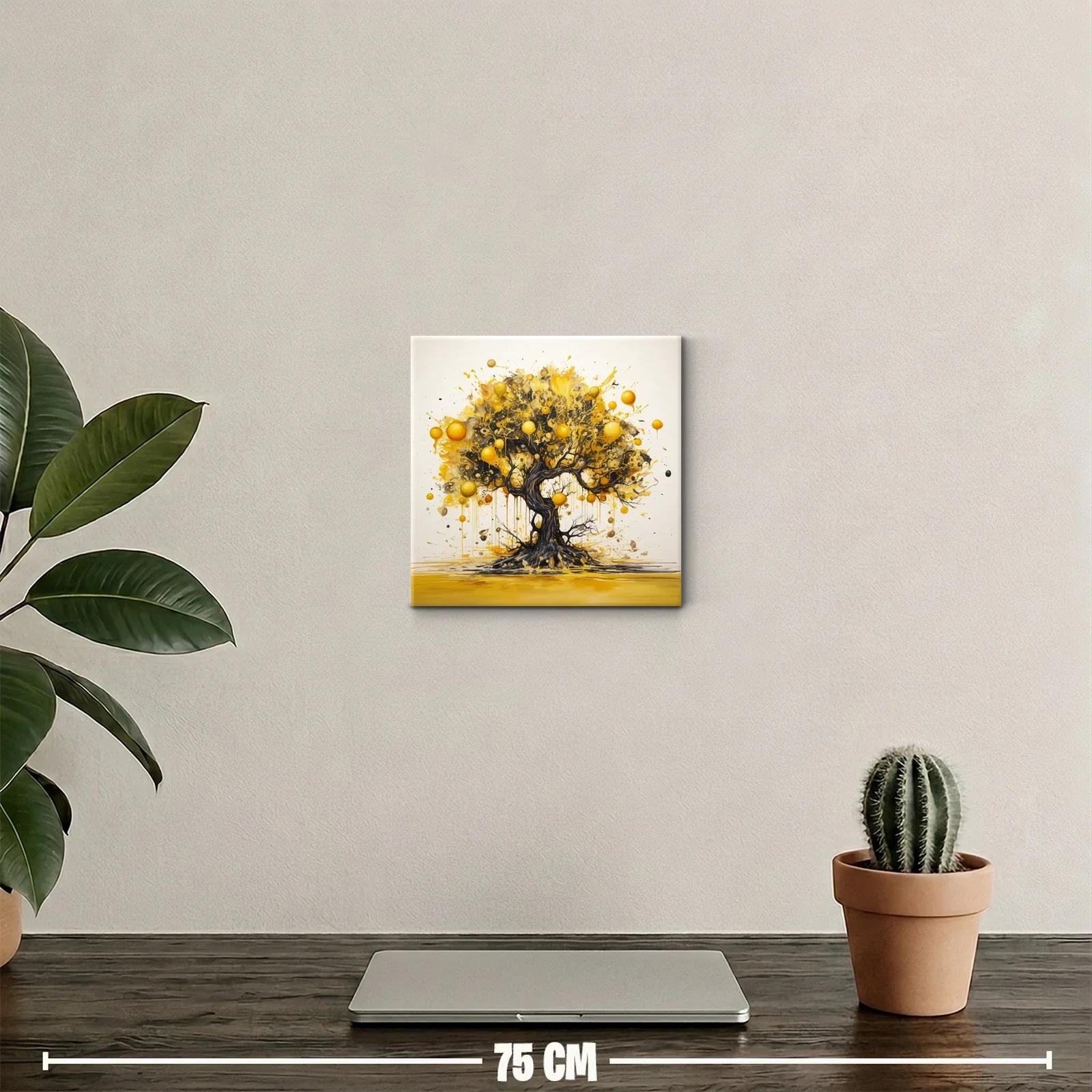 Árbol dorado con ramas en movimiento lleno de energía vibrante — miniatura 2