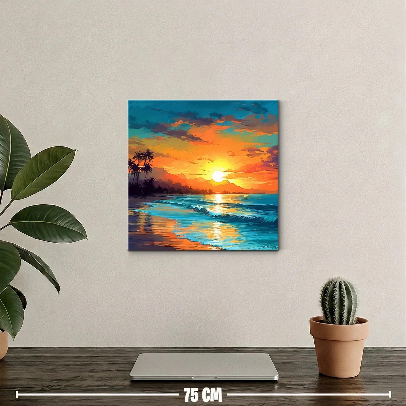 Atardecer tropical vibrante sobre la playa serena — miniatura 2