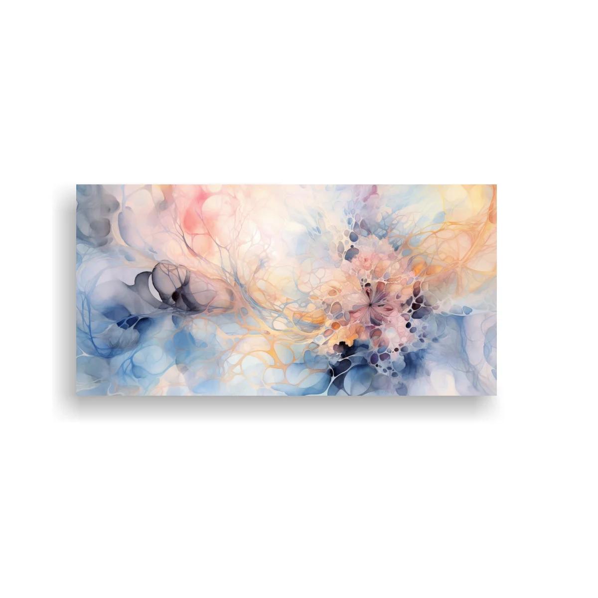 Cuadro abstracto de manchas florales y puntos oscuros — imagen principal
