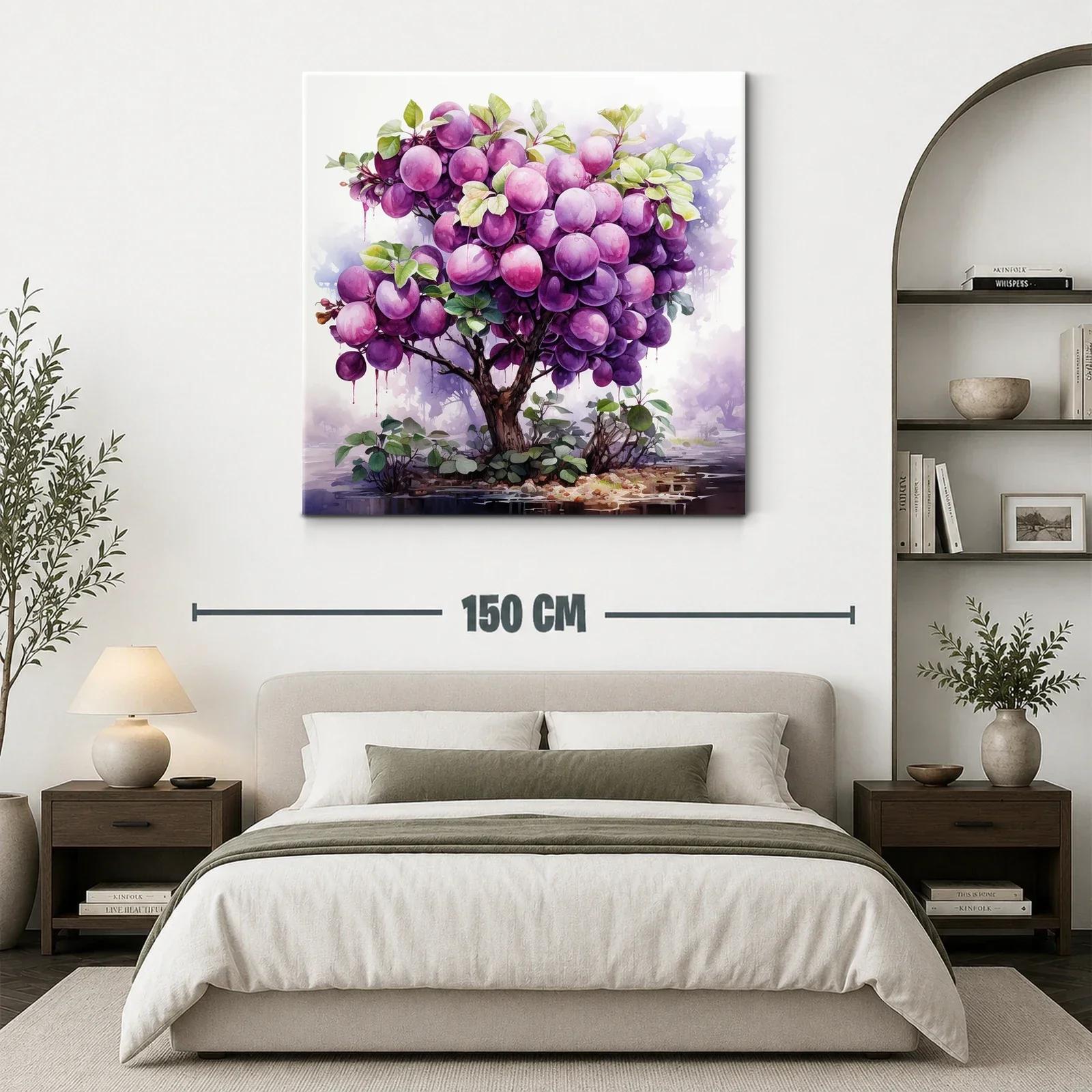Árbol Frutal con Esferas Violetas en Paisaje Místico — miniatura 3