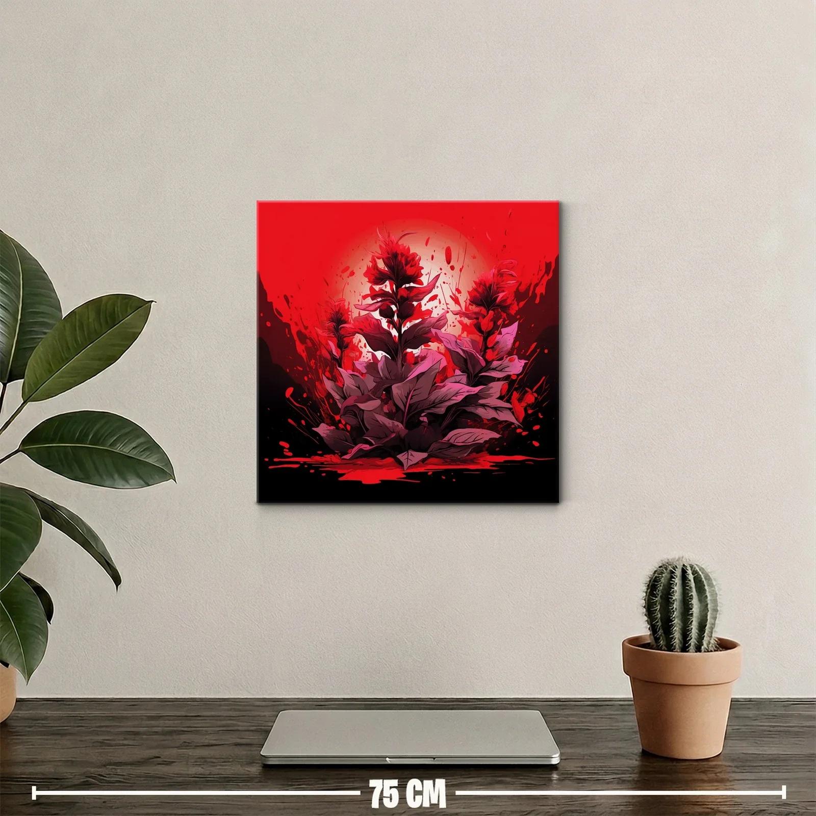 Florecer en Rojo Intenso con Contrastes Oscuros y Púrpuras — miniatura 2