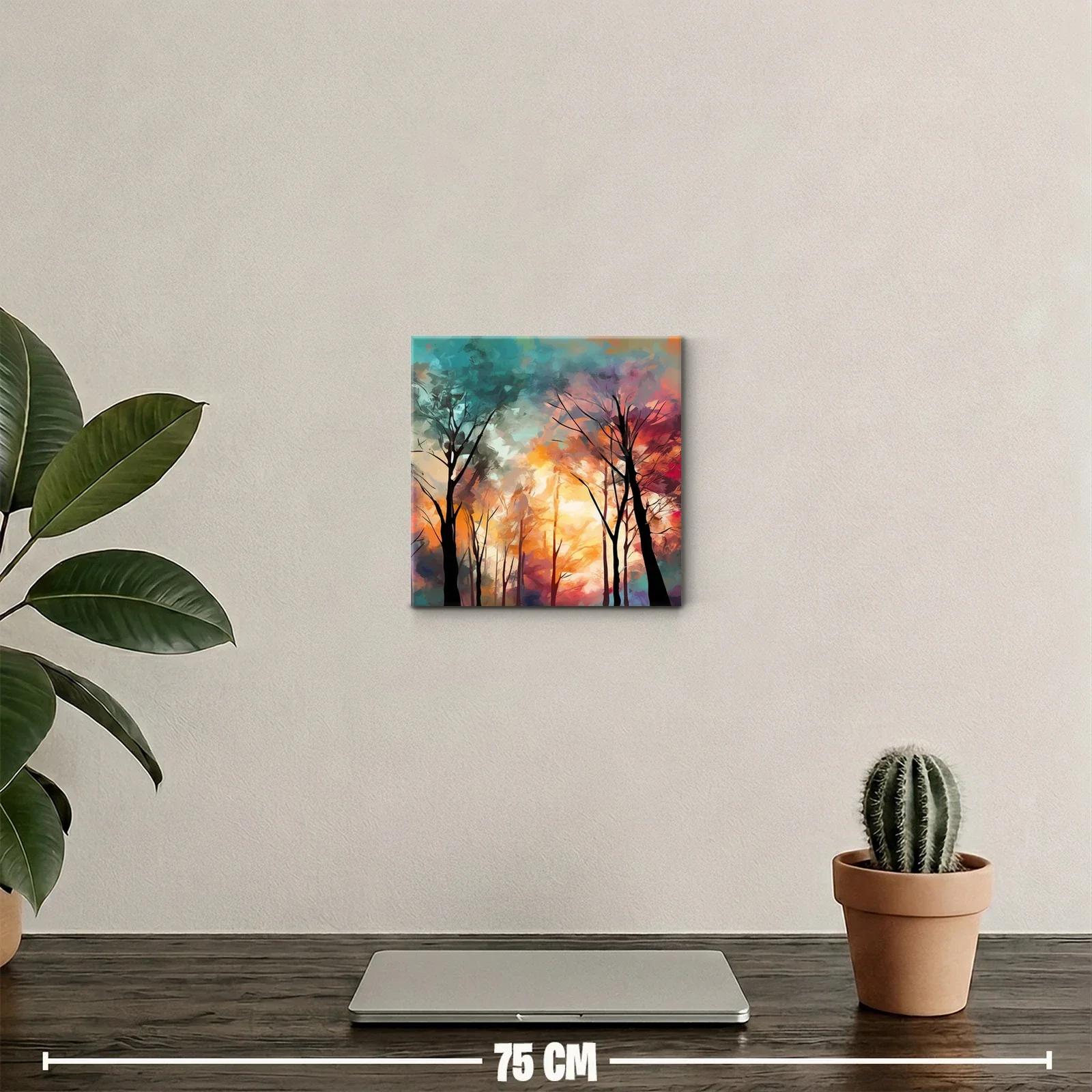 Paisaje Abstracto de Árboles al Atardecer Colorido — miniatura 2